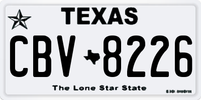 TX license plate CBV8226