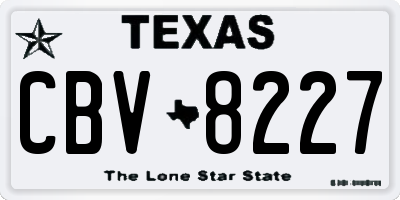 TX license plate CBV8227
