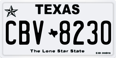 TX license plate CBV8230