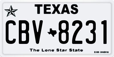 TX license plate CBV8231