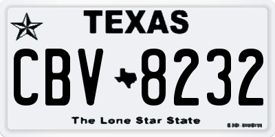 TX license plate CBV8232