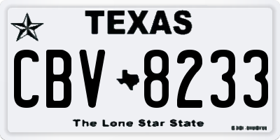 TX license plate CBV8233