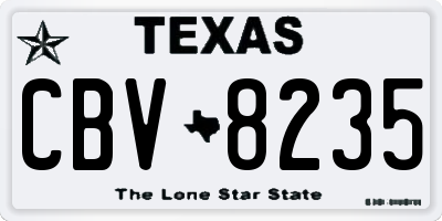 TX license plate CBV8235