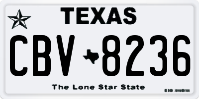 TX license plate CBV8236