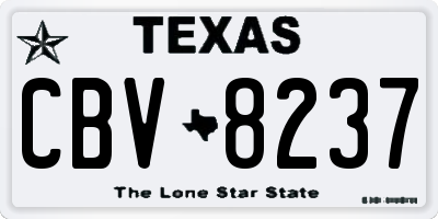 TX license plate CBV8237
