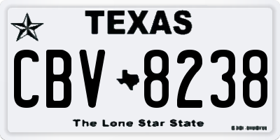 TX license plate CBV8238