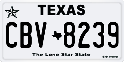 TX license plate CBV8239