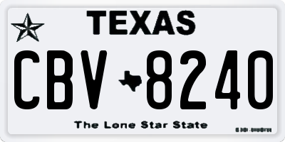 TX license plate CBV8240