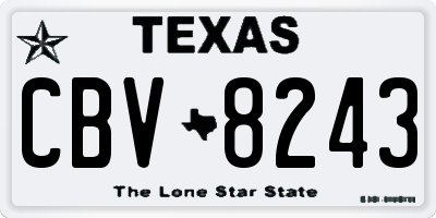 TX license plate CBV8243