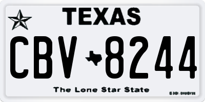 TX license plate CBV8244