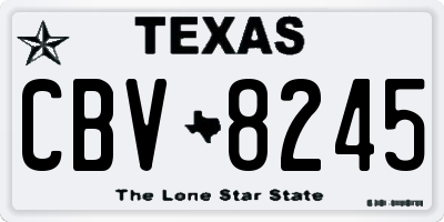 TX license plate CBV8245