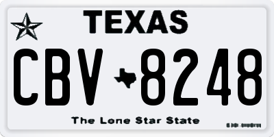 TX license plate CBV8248