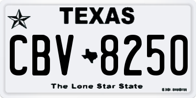 TX license plate CBV8250