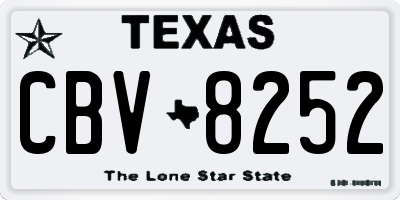 TX license plate CBV8252