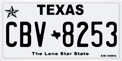 TX license plate CBV8253