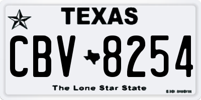 TX license plate CBV8254