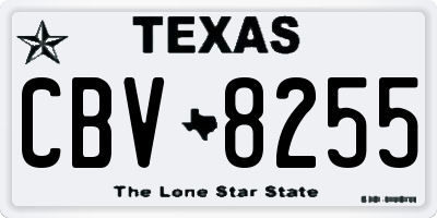 TX license plate CBV8255