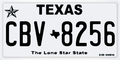 TX license plate CBV8256