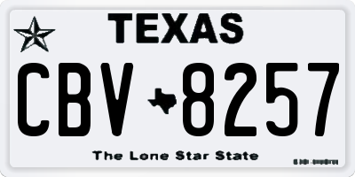 TX license plate CBV8257