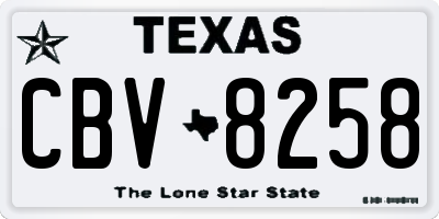 TX license plate CBV8258