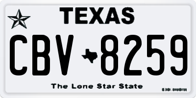 TX license plate CBV8259