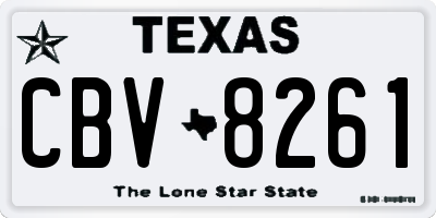 TX license plate CBV8261