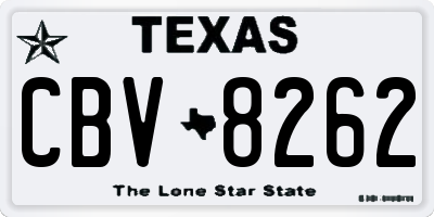 TX license plate CBV8262