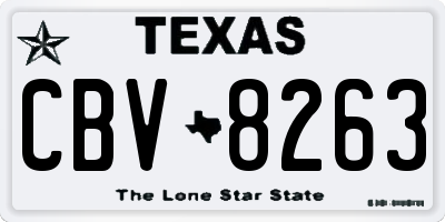 TX license plate CBV8263