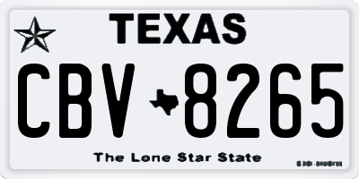 TX license plate CBV8265