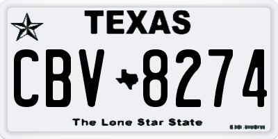 TX license plate CBV8274