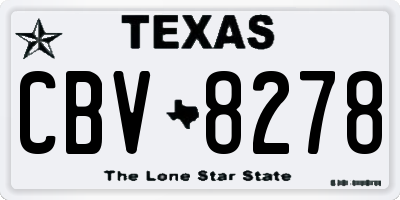 TX license plate CBV8278