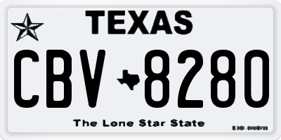 TX license plate CBV8280