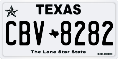 TX license plate CBV8282