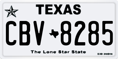 TX license plate CBV8285