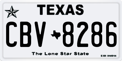 TX license plate CBV8286