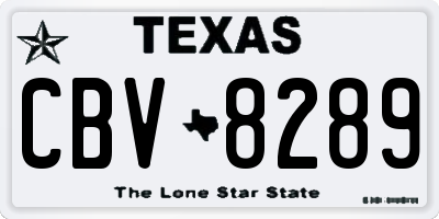 TX license plate CBV8289