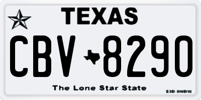 TX license plate CBV8290