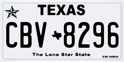 TX license plate CBV8296