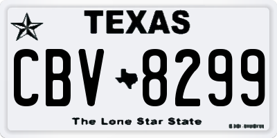 TX license plate CBV8299