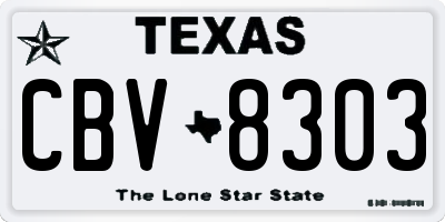 TX license plate CBV8303