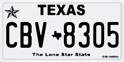 TX license plate CBV8305
