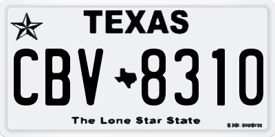 TX license plate CBV8310