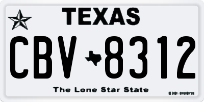 TX license plate CBV8312