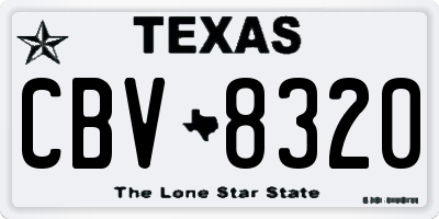 TX license plate CBV8320
