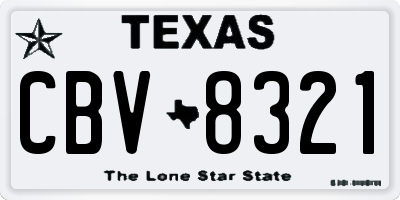 TX license plate CBV8321