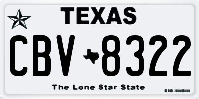 TX license plate CBV8322