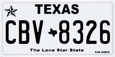 TX license plate CBV8326