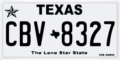 TX license plate CBV8327