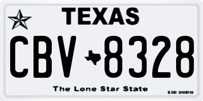 TX license plate CBV8328