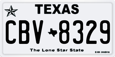 TX license plate CBV8329